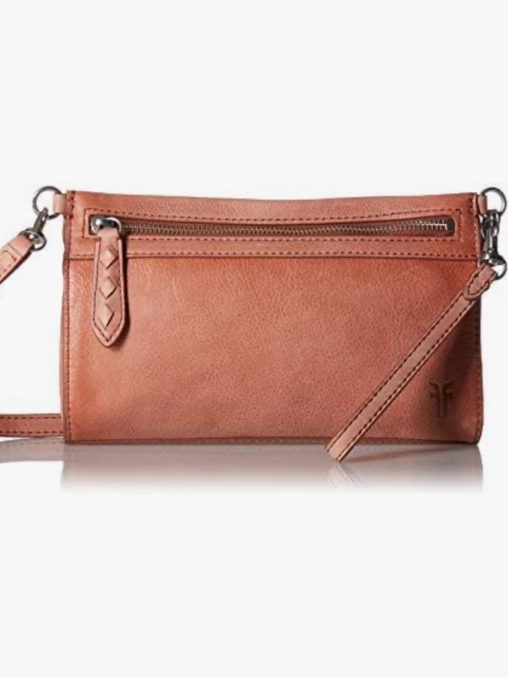 Frye Reed Leather Wristlet Crossbody in Dusty Rose